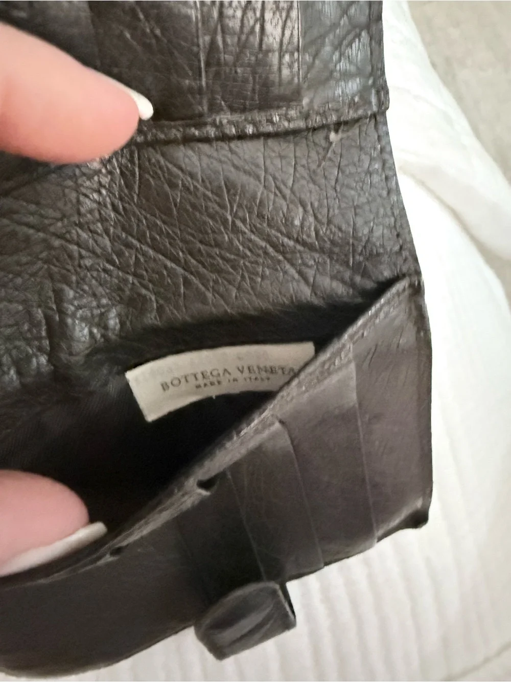 Women’s Bottega Veneta Black Ostrich-Leather Wallet!